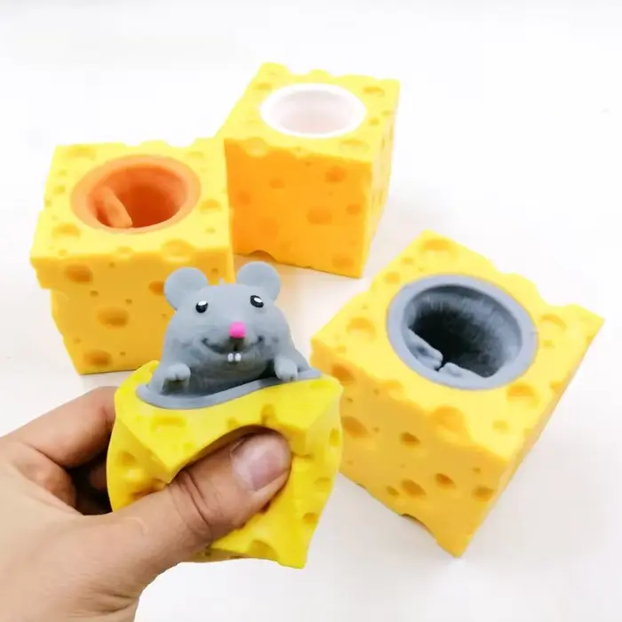 Bloc de souris et de fromage amusant Pop-Up, jouet Anti-stress à presser, figurines cachées et cherc