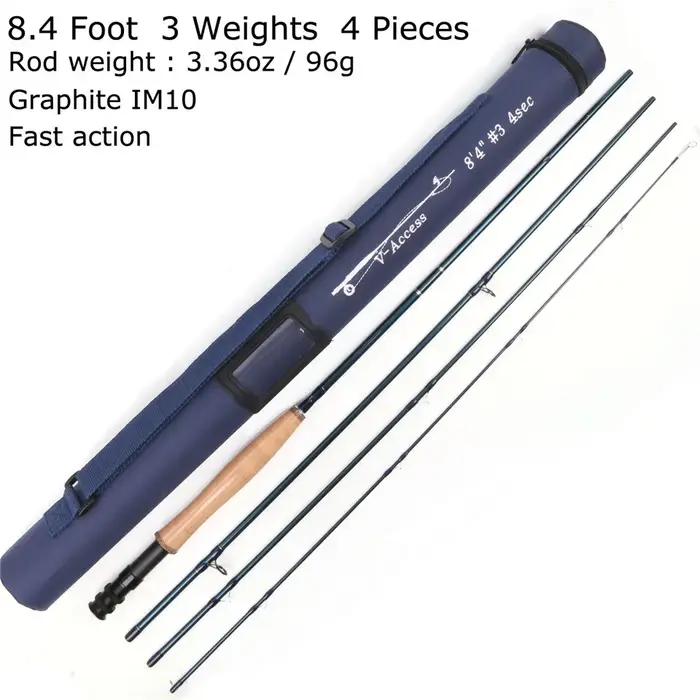 Canne pêche mouche Maximumcatch 3-12WT 8.4-10ft action rapide carbone tube transport pêche truite saumon