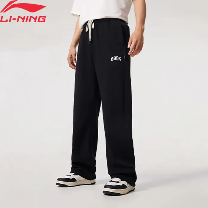 Li-ning Pantalon BADFIVE pour homme AT DRY FREEZE Coupe ample 54% coton 46% polyester Logo brodé Dou