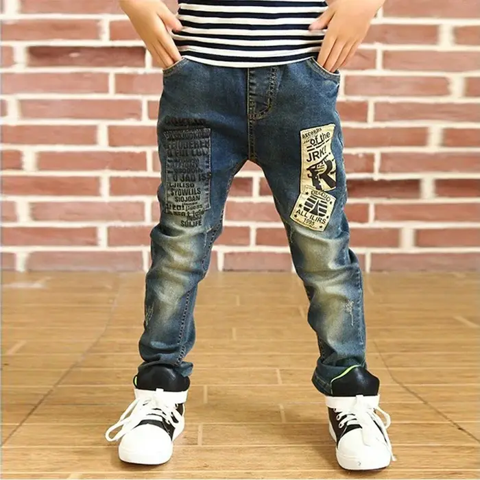 IENENS garçon filles pantalon jean slim taille élastique pantalon 4-13 ans enfants garçons Denim vêt