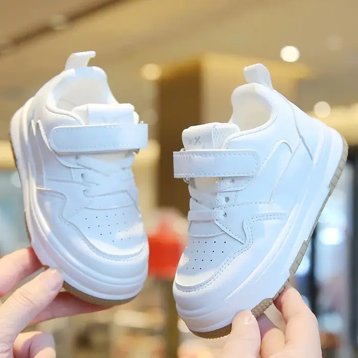Chaussures blanches pour enfants printemps et automne chaussures de sport pour enfants anti-dérapant