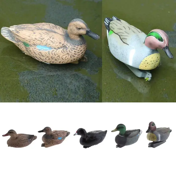 Lot de 5 leurres canards flottants pour chasse - répulsif oiseaux décor jardin sculpture