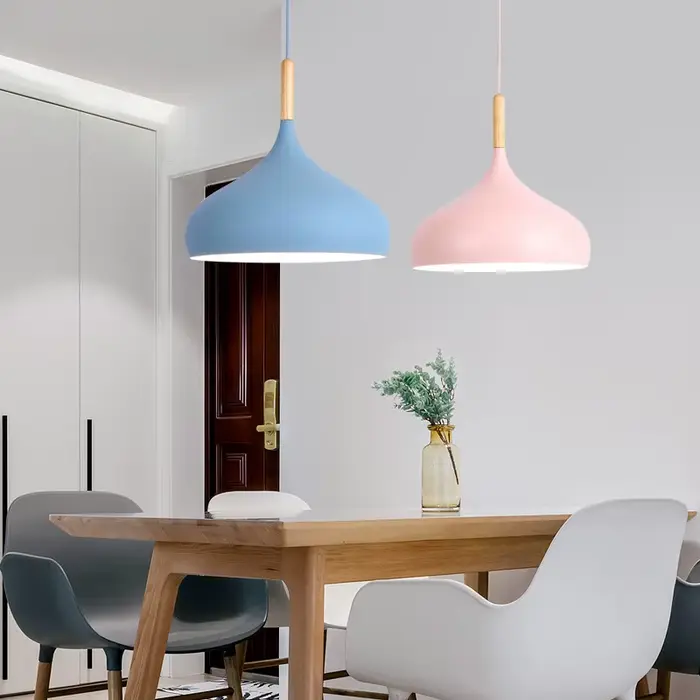 Nouvelles lampes suspendues modernes lustre macaron pour Restaurant chambre lampes suspendues en alu