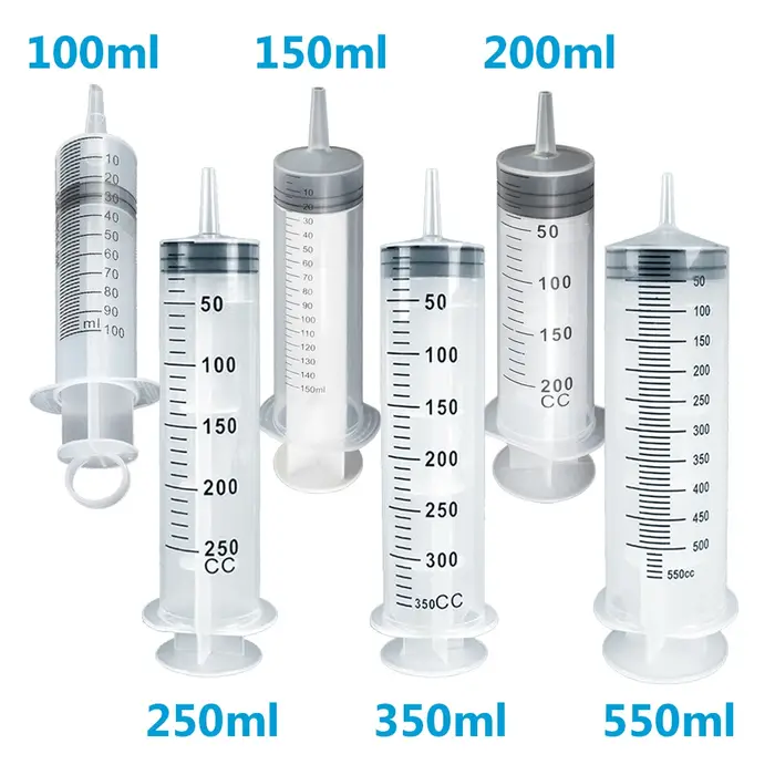 Seringue à tuyau de 100ml-550ml avec 100cm, pompe de grande capacité, injecteur hydroponique, sering