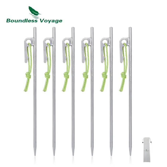 Piquets de tente en alliage de titane Boundless Voyage pour camping, randonnée, escalade, auvent, 20