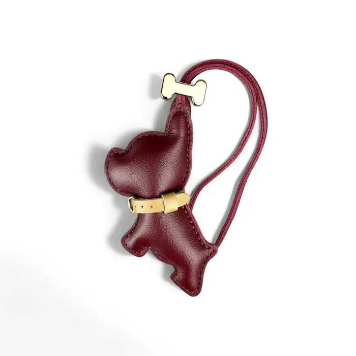 Breloque de sac en cuir PU 7 couleurs Frenchbull Dog - Porte-clés esthétique lavande et rose avec pe