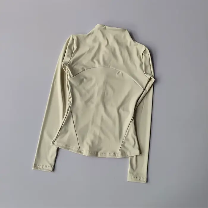 Veste de sport pour femmes, fermeture éclair, Fitness, Yoga, chemise d'entraînement, manteaux de cou