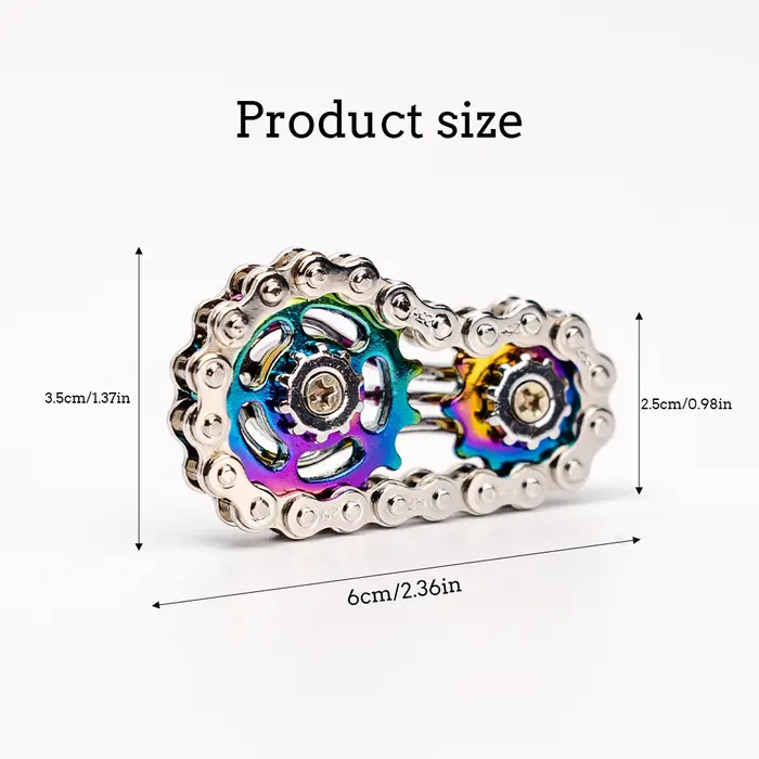 Pignons volant d'inertie gyroscope Fidget Spinner anti-stress anxiété chaînes de vélo en métal EDC S
