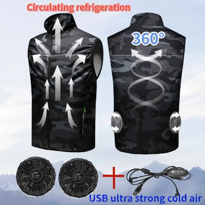 Veste de refroidissement en fibre de bois pour vêtements d'extérieur, glaçure d'été cool, portable, 