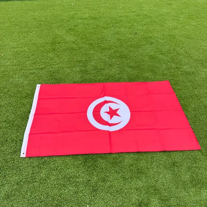 Drapeau National Tunisien 90x150cm Polyester Double Couture Pour Décoration Intérieure Extérieure Fierté Nationale Traditionnelle Occasions Spéciales