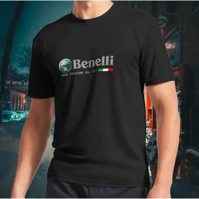 NOUVEAU! Benelli – T-Shirt à manches longues avec Logo de moto