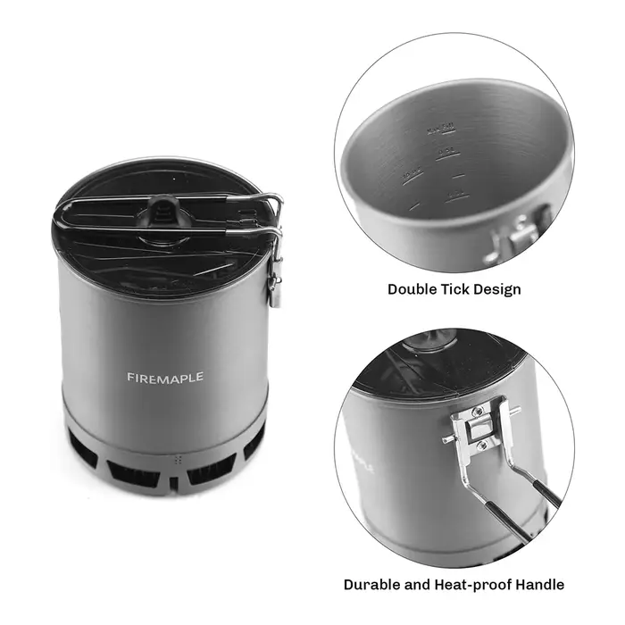 Pot ultraléger en forme d'érable de feu G3 Petrel, 600ml, léger, pour l'extérieur, échangeur de chal