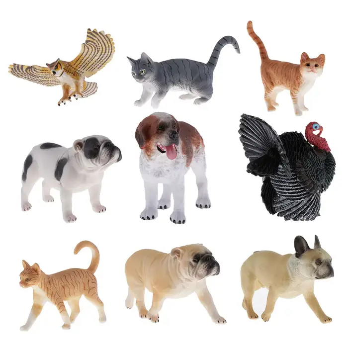 Figurines d'animaux sauvages en plastique multicolores pour la maison et le bureau, excellentes pour l'éducation et la décoration, idéales pour les occasions spéciales et les cadeaux d'anniversaire