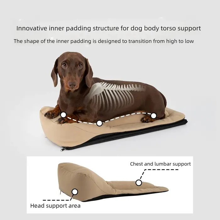 Sac à dos de transport pour chien Teckel extra long avec coussin lombaire et de tête pour chiens de grande taille pour toutes les saisons occasions spéciales
