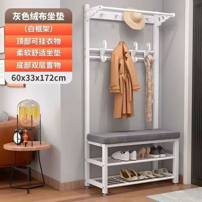 Porte-vêtements d'entrée peu encombrant, étagères minimalistes, porte-vêtements de balcon, amovible,