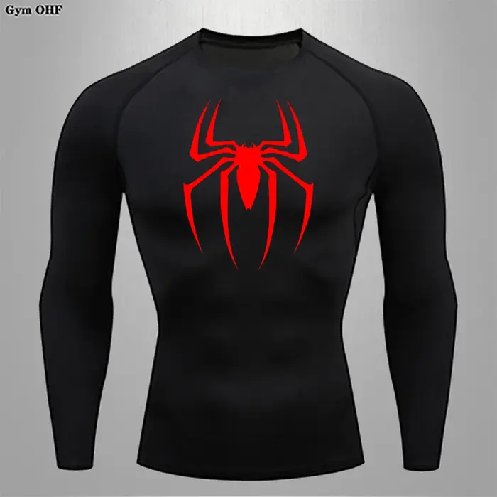 Hommes à manches longues Rashguard Compression T-Shirt élastique course Fitness T-Shirt hauts serré 