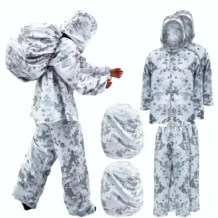 Combinaison de camouflage numérique Snow, véritable tenue de sniper CS, tenue de camouflage Ghillie