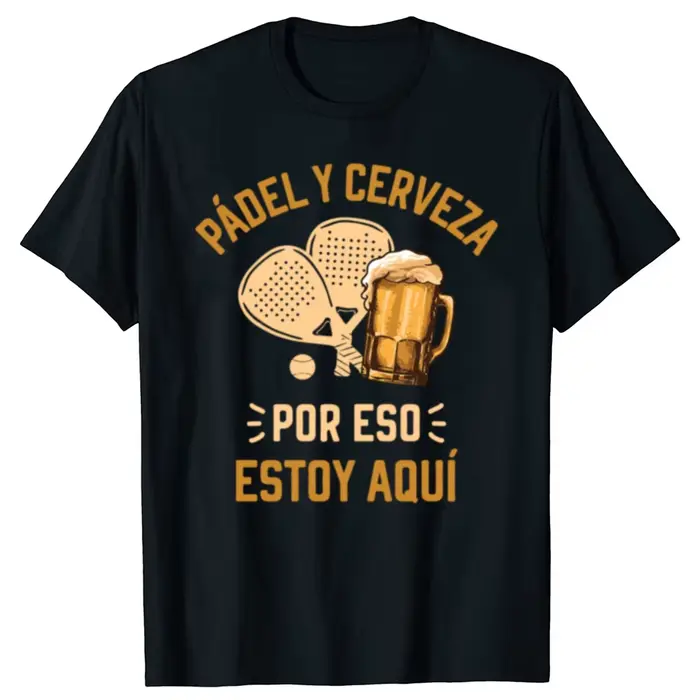 T-shirt Padel et Beer That's Why I'm Here pour homme, T-shirt de tennis, bière drôle, Économie décontractés vintage, vêtements d'été en coton