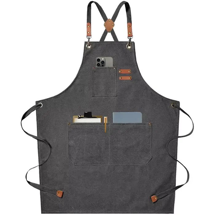 Tabliers de cuisine en toile pour femmes et hommes, nouvelle mode, tablier de travail de Chef pour g