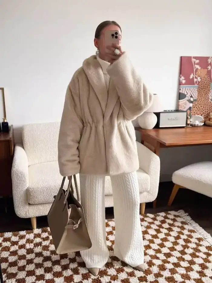 manteau en fausse fourrure femme