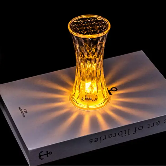 LED lampe de Table en cristal sans flamme batterie bougies atmosphère lumière veilleuses lampe décor