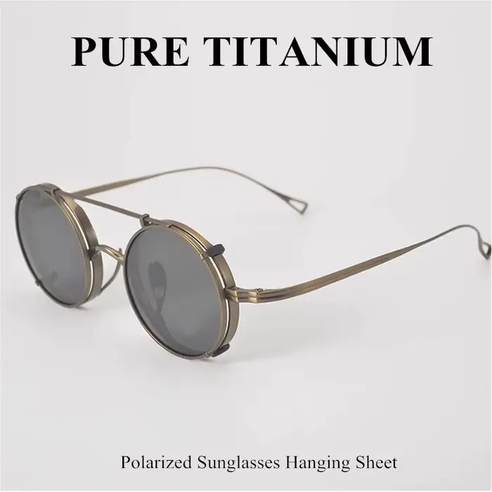 Lunettes de soleil polarisées en titane de haute qualité, à Clip, pour la conduite, monture pour hom