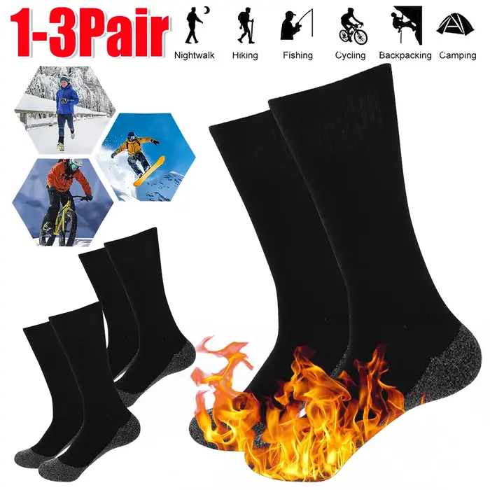 Chaussettes thermiques pour chasse d'hiver - Compression unisexe Randonnée Course 1-3 paires