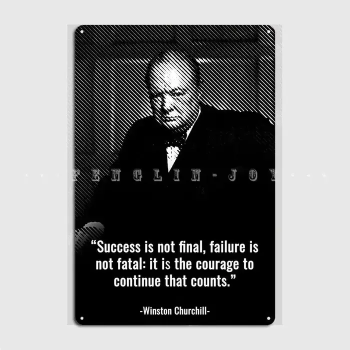 Winston Churchill Citations Plaque D.lique, Cinéma, Cuisine, Pub, Garage, Plaques Personnalisées, Af