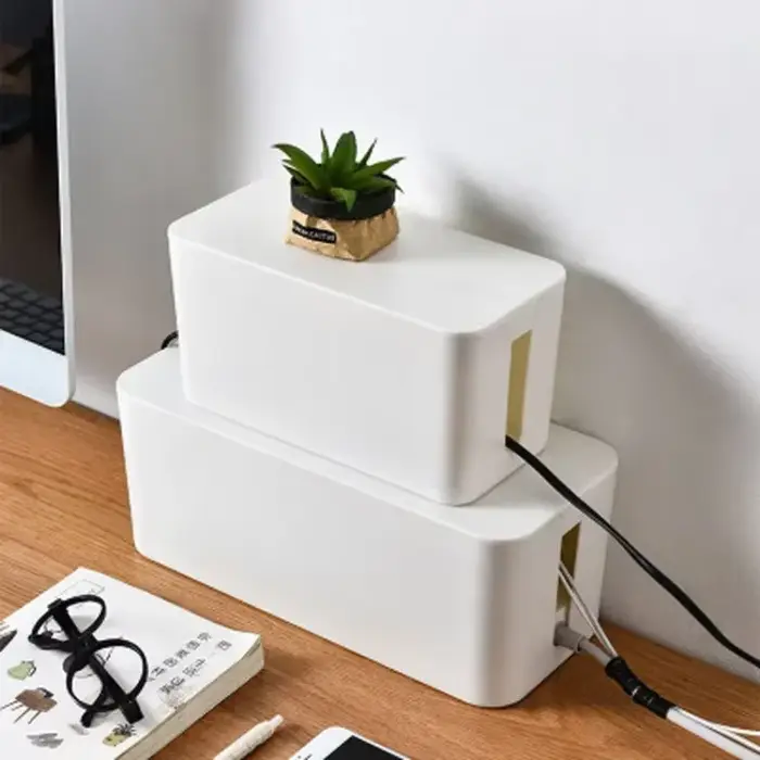 Boîte de rangement de câbles, boîte de rangement de multiprise de bureau, boîte de rangement de prise anti-poussière, boîtier de fil domestique, organisateur de câbles de gestion de fils