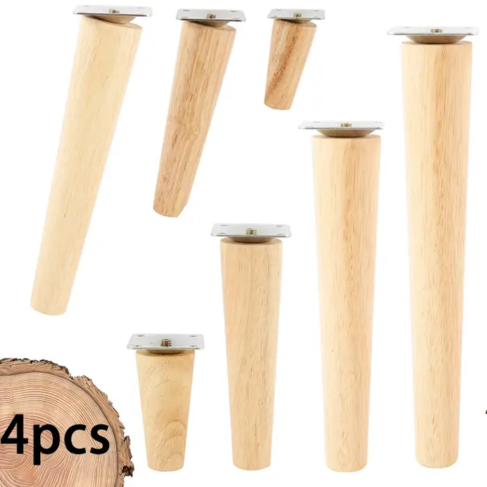 4 pièces pieds de meubles en bois massif canapé Table meuble TV Support stabiliser les pieds antidér