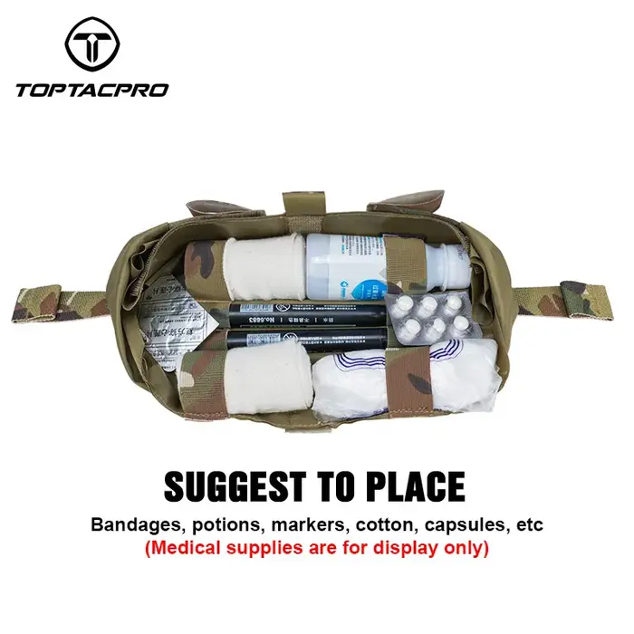 TOPTACPRO pochette médicale tactique rouleau 1 pochette EDC pour traumatismes IFAK trousse de premie