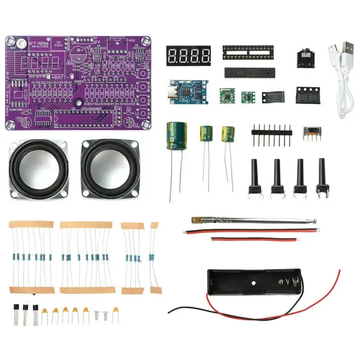Kit électronique DIY radio FM stéréo 87,5-108 MHz, double canal, RDA5807M, haute sensibilité, interf