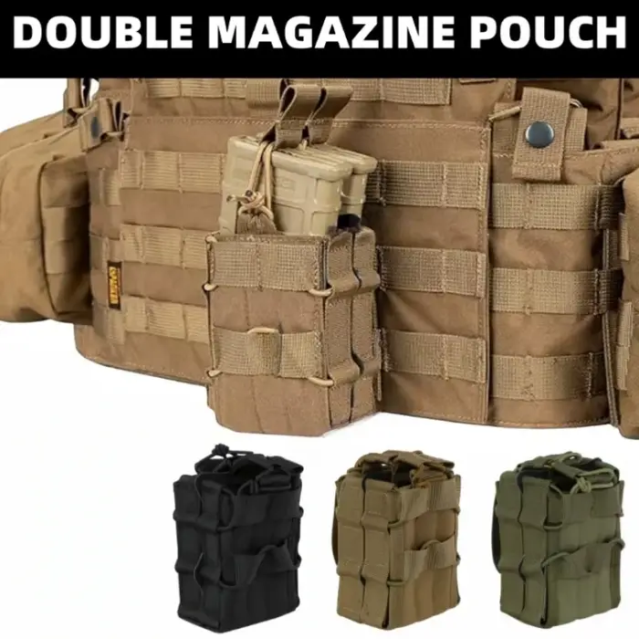 Pochette de chasse Molle simple et Double pour magazines M4 M14 M16 AR15 G36