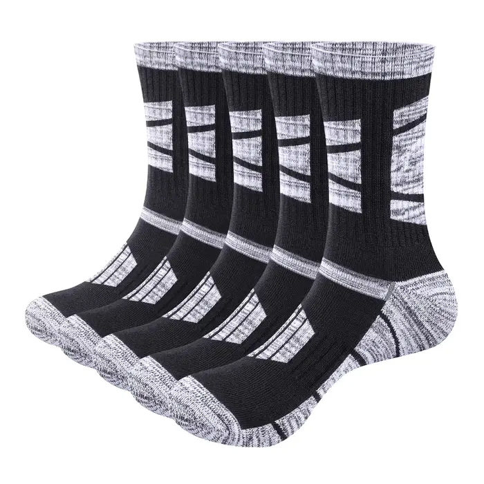 Chaussettes de chasse YUEDGE homme - 5 paires coton respirant pour randonnée et travail