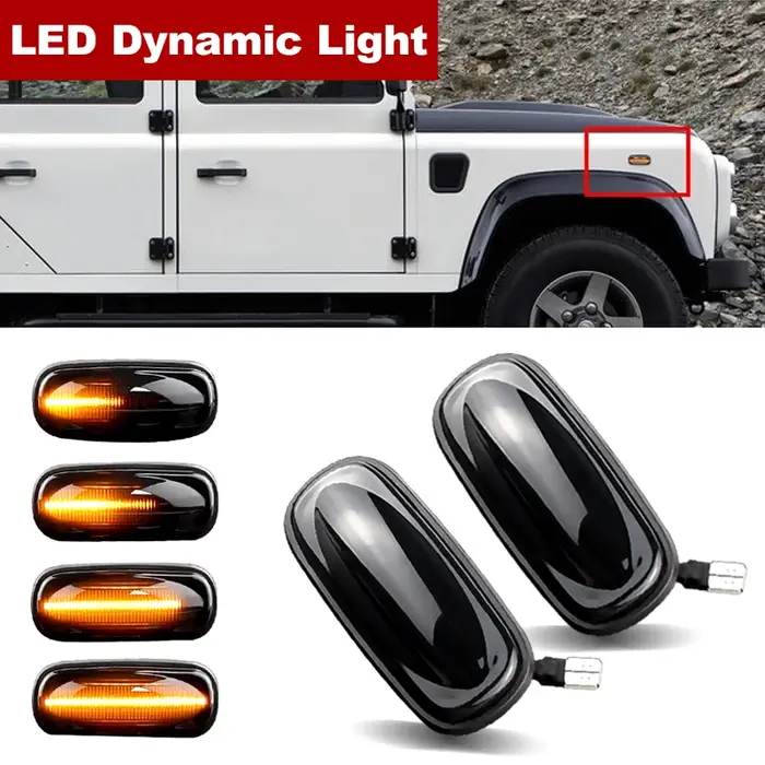 2 pièces pour Land Rover Defender Freelander Discovery 2 lentille fumée LED feu de position latéral 