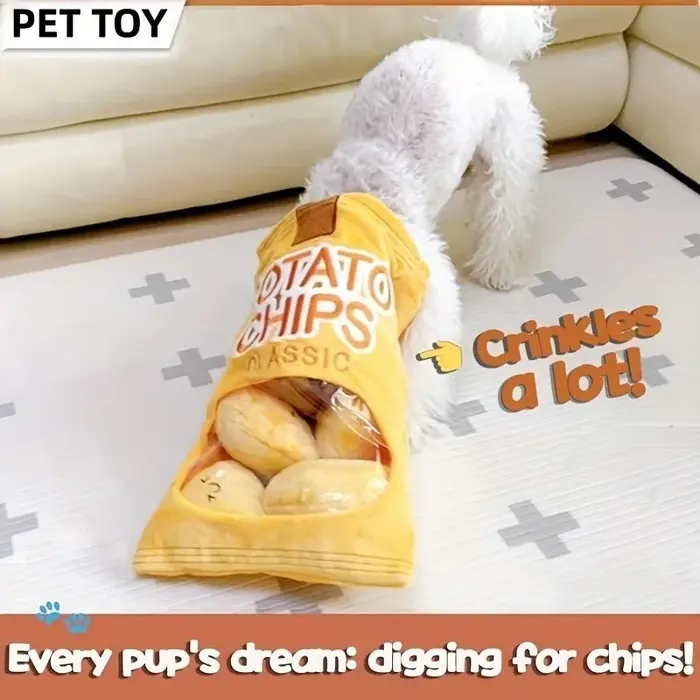 Jouet pour chien en peluche avec sac à pommes de terre