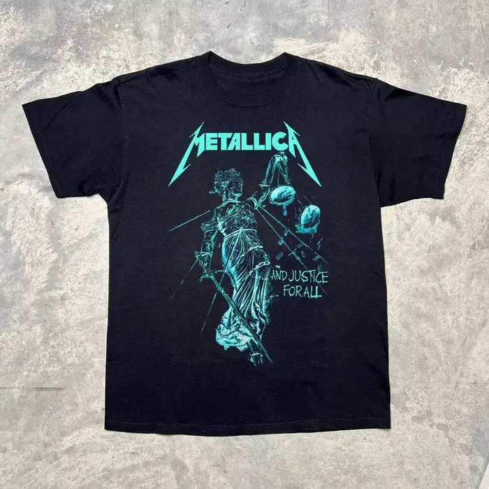T-shirt Metallica and Justice for All pour hommes et femmes, T-shirt de marque à manches courtes, ha
