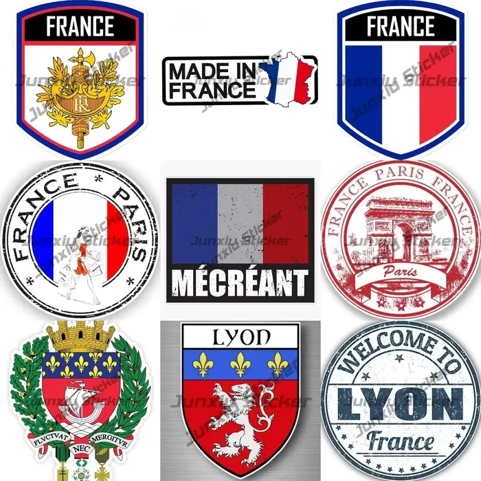 France Coat of Arms Feel Emblem Vinyl Stickers