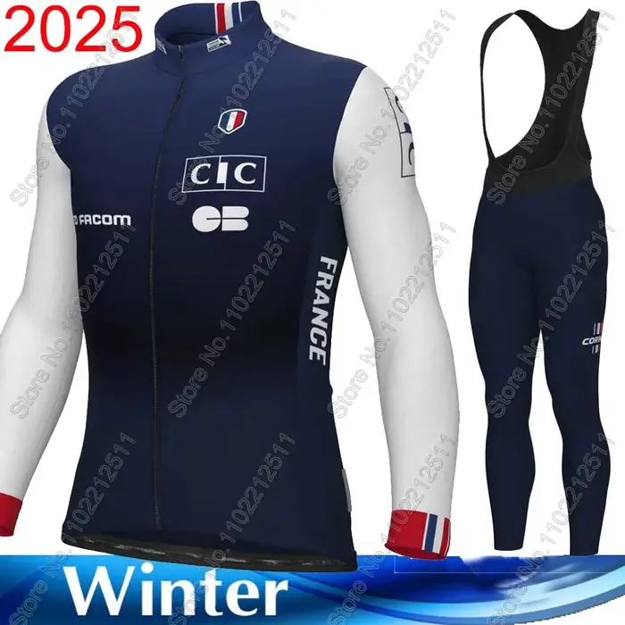 Maillot de cyclisme National de France, ensemble d'équipe, vêtements français à manches longues, com