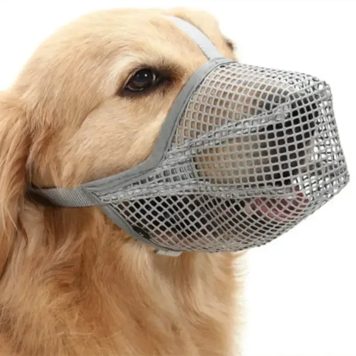 Couvre-bouche réglable et respirant pour chien, masque buccal en maille pour animaux de compagnie, m