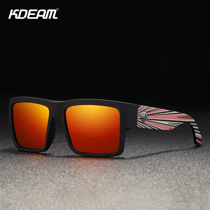 KDEAM classique carré polarisé sport lunettes de soleil mode lunettes de pêche en plein air hommes p
