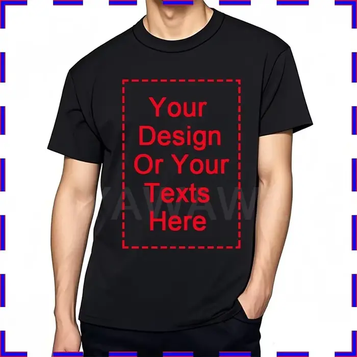 Votre conception ici t-shirts coton T-Shirt personnalisé faites votre conception Logo texte pour hom