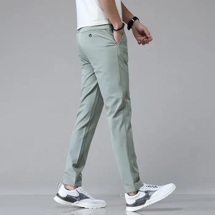 5 couleurs printemps été Ultra-mince hommes Stretch mince pantalon droit décontracté de haute qualit