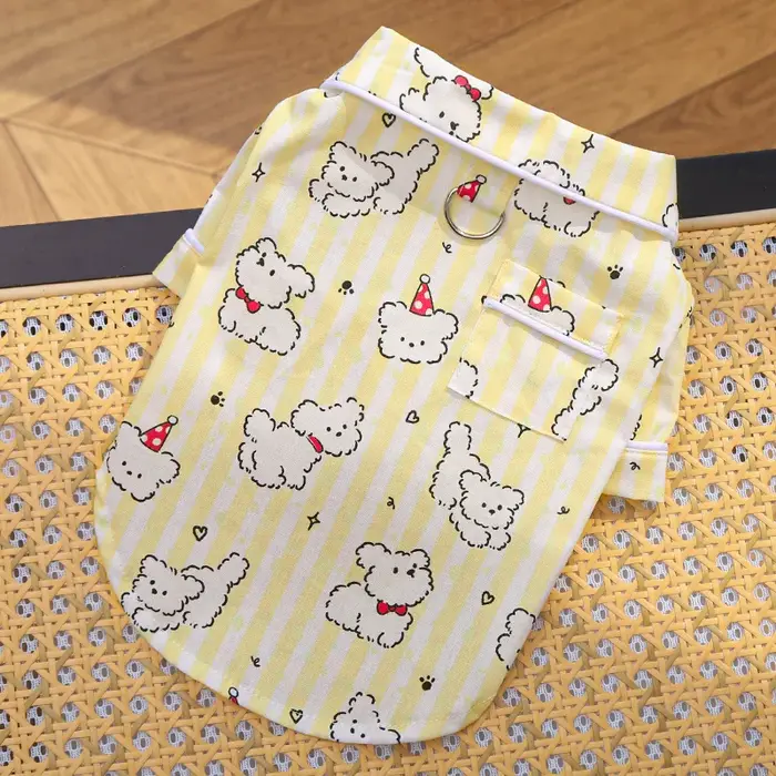 Pyjama pour chien et chat en coton respirant, doux pour la peau, vêtements de nuit pour animaux de c