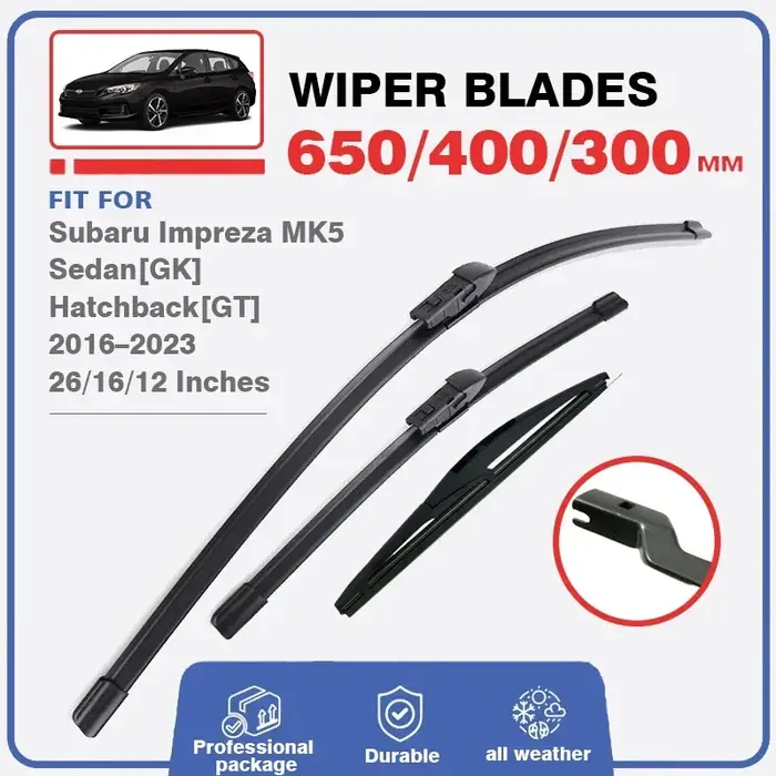 Jeu de balais d'essuie-glace pour Subaru Impreza XV MK5 GK GT 2017 2018 2019 2020 2021 2022 2023, pa