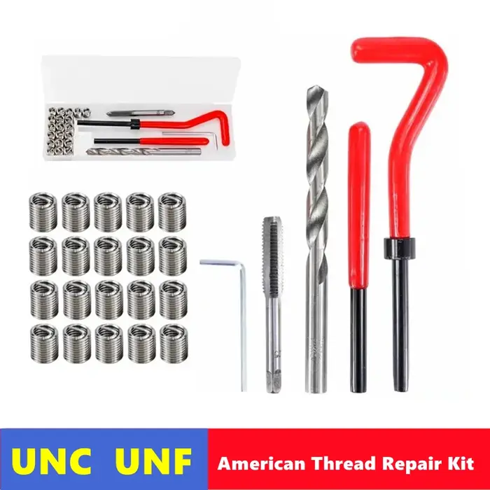 UNC UNF kit de réparation de filetage américain 1/4 5/16 3/8 7/16 1/2, pour la restauration de la cl