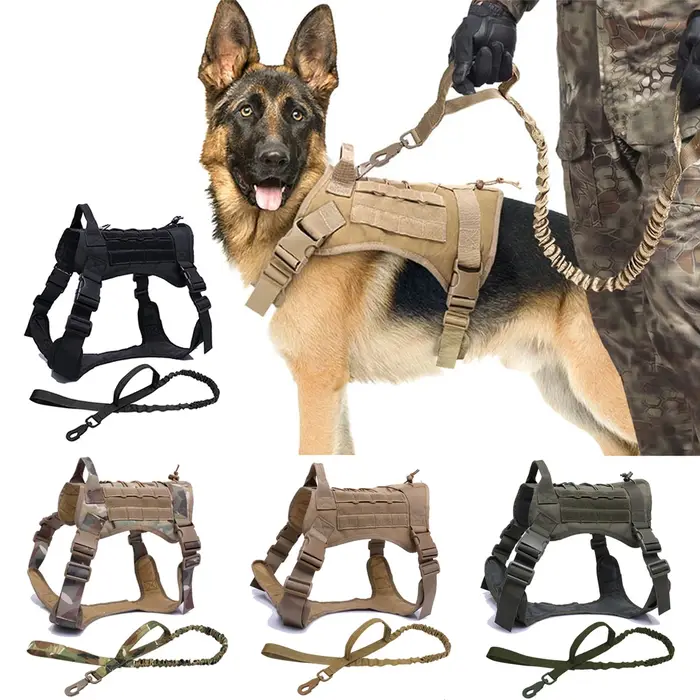 Harnais tactique pour chiens en nylon robuste pour promenades, randonnées et chasse occasions spéciales