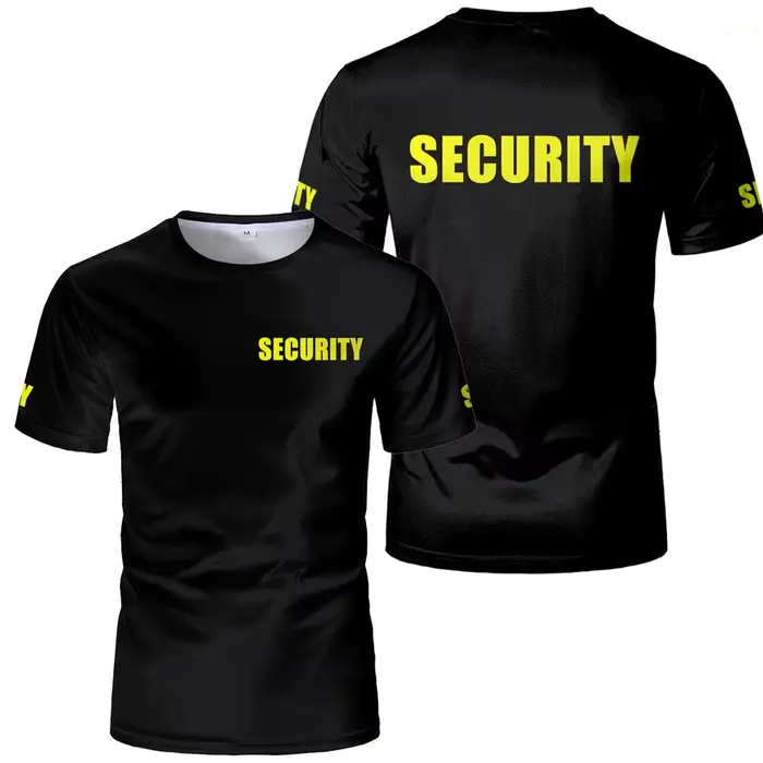 T-shirts classiques pour hommes, légers et respirants, à col rond, pour uniforme de sécurité, de gar