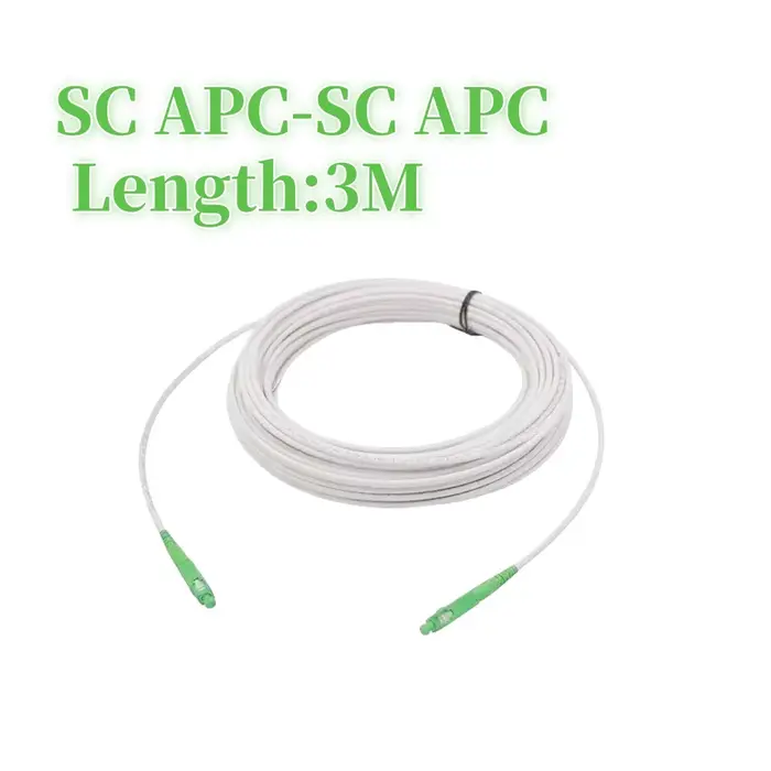 Câble de raccordement fibre optique monomode SC/APC vers SC/APC (monocœur G657A1) pour usage intérie