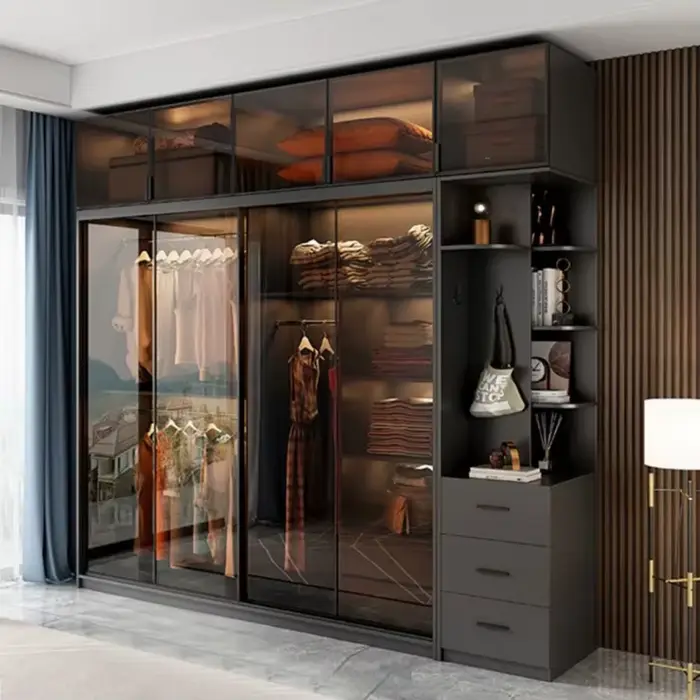 Armoires sur mesure, unités de rangement pour chambre à coucher, armoires de luxe de style italien, 